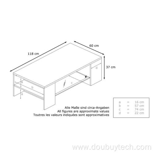 High Gloss UV Glass Magazine End Table